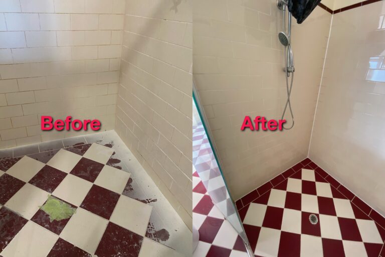 bathroom tile regrout result Melbourne