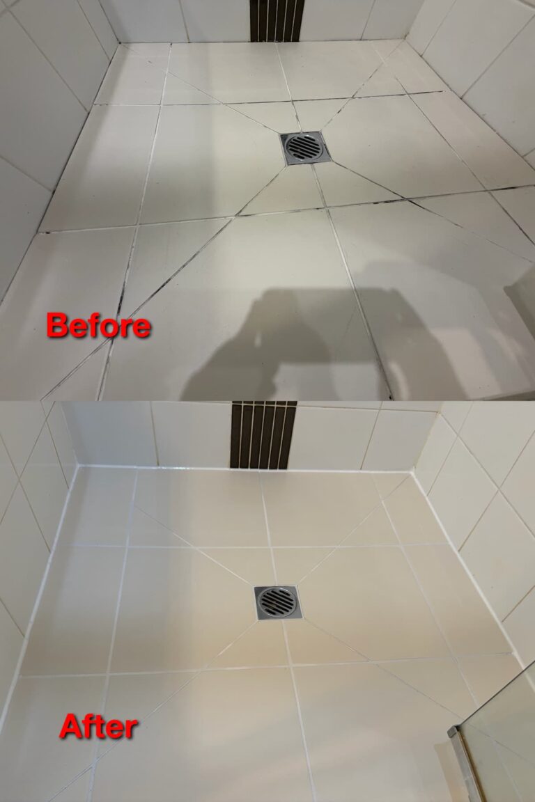 epoxy shower regrout before and after Melbourne