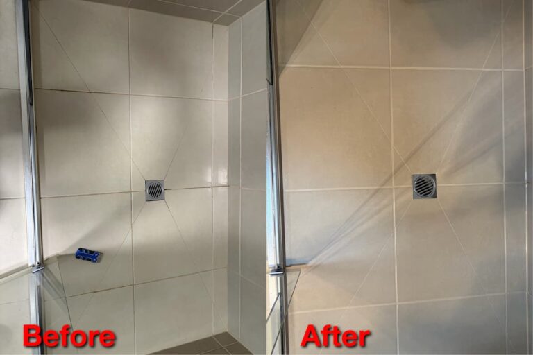 epoxy shower regrout before and after Melbourne